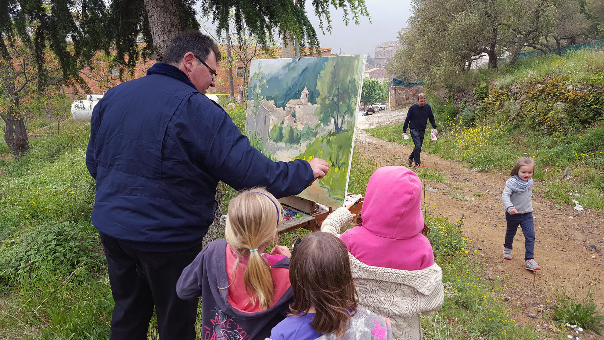 Outdoor quick painting contest at the Catalan village of L'Argentera